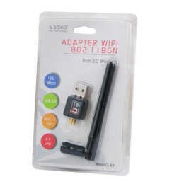 Adapter WiFi na USB z anteną, 150Mbps, CL-63