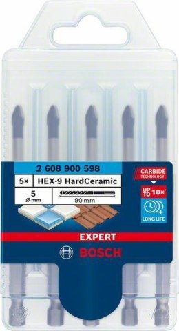 BOSCH WIERTŁO HEX-9 HARD CERAMIC ZESTAW 5szt. (5x5mm) EXPERT