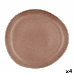 Płaski Talerz Bidasoa Gio Nieregularny Brązowy Ceramika 26,5 cm (4 Sztuk)