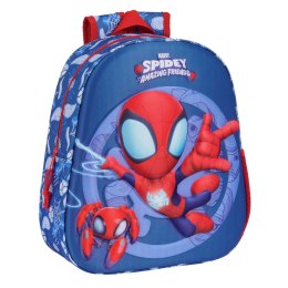 Plecak szkolny 3D Spider-Man Czerwony Granatowy 27 x 33 x 10 cm