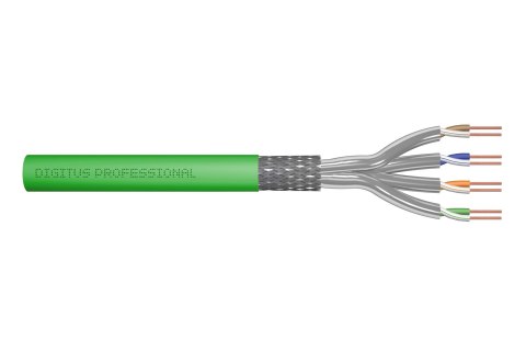 Kabel instalacyjny DIGITUS kat.8.2, S/FTP, Dca, AWG 22/1, LSOH, 100m, zielony