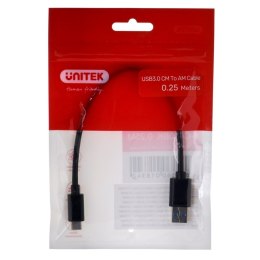 Kabel USB A na USB C Unitek Y-C490BK Czarny 250 cm