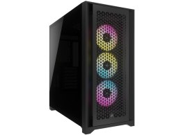 Korsarz | Obudowa komputera ze szkła hartowanego | Przepływ powietrza iCUE 5000D RGB | Szyba boczna | Czarny | Wieża środkowa | 