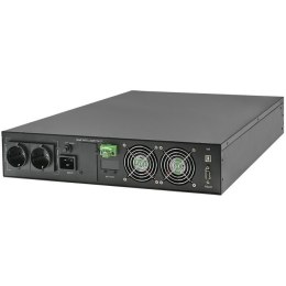 QOLTEC ZASILACZ AWARYJNY UPS DO RACK | 2.4KVA | 2400W | POWER FACTOR 1.0 | LCD | EPO | USB | ON-LINE