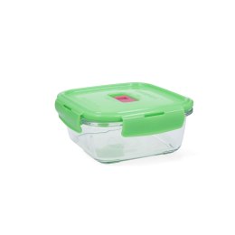 Hermetyczne pudełko na lunch Luminarc Pure Box Holy Kolor Zielony Szkło Kwadratowy 760 ml (6 Sztuk)