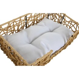 Łóżko dla zwierząt domowych Home ESPRIT Biały Jasnobrązowy Metal rattan syntetyczny 50 x 35 x 14 cm (2 Części)