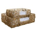 Łóżko dla zwierząt domowych Home ESPRIT Biały Jasnobrązowy Metal rattan syntetyczny 50 x 35 x 14 cm (2 Części)