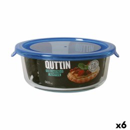 Okrągłe pudełko na lunch z pokrywką Quttin Niebieski 900 ml (6 Sztuk)