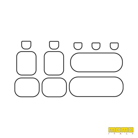 Zestaw Pokrowców Samochodowych MOMO MOMLSC050BR Czarny Czerwony 11 Części
