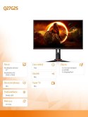 Monitor 27 cali Q27G2S IPS 165 Hz HDMIx2 DP Pivot