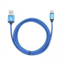 Kabel USB-USB C 1.5m niebieski sznurek premium
