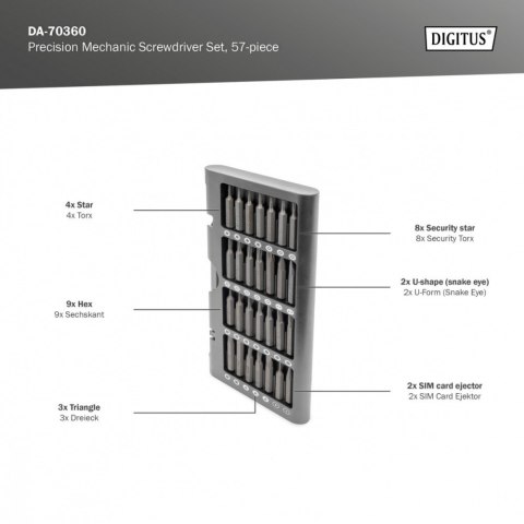 Zestaw narzędzi 57 częściowy śrubokręt/wkrętak