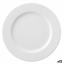 Płaski Talerz Ariane Prime Biały Ceramika Ø 21 cm (12 Sztuk)