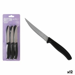 Zestaw noży Quttin 11 cm Czarny Srebrzysty 6 Części (12 Sztuk)