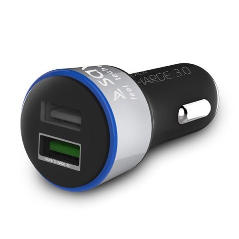 Ładowarka samochodowa Quick Charge 3.0 Savio SA-06/B, 3A, 5.4A, 2xUSB