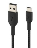 Kabel Braided USB-C USB-A 1m czarny