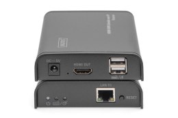 Przedłużacz/Extender KVM HDMI+USB 120m po Cat.6 UTP/IP 1080p FHD 60Hz audio (zestaw)