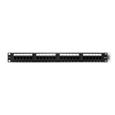 Patch panel RACK | 24 porty | kat.6 UTP | Czarny