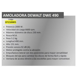 Szlifierka kątowa DeWalt DWR490 (230mm)