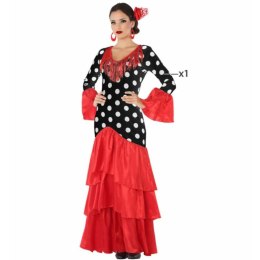 Kostium dla Dorosłych Czarny Czerwony Tancerka Flamenco Hiszpania - XL