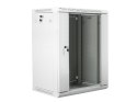 Szafa instalacyjna wisząca 19 cali 15U 600X450mm szara (drzwi szklane)