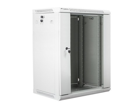 Szafa instalacyjna wisząca 19 cali 15U 600X450mm szara (drzwi szklane)