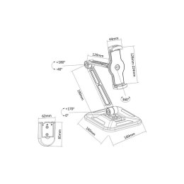 Ramię biurkowe/ścienne do Tabletu i iPad 4,7-12cali regulowane czarne