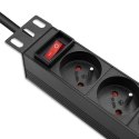 Listwa zasilająca PDU do RACK 10" | 1U | 16A | 4xFrench | 1.8m