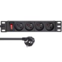 Listwa zasilająca PDU do RACK 10" | 1U | 16A | 4xFrench | 1.8m