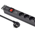 Listwa zasilająca PDU do RACK 19" | 1U | 16A | 6xFRENCH | 1.8m