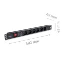 Listwa zasilająca PDU do RACK 19" | 1U | 16A | 6xFRENCH | 1.8m