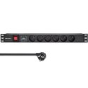 Listwa zasilająca PDU do RACK 19" | 1U | 16A | 6xFRENCH | 1.8m