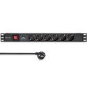 Listwa zasilająca PDU do RACK 19" | 1U | 16A | 6xSchuko | 1.8m