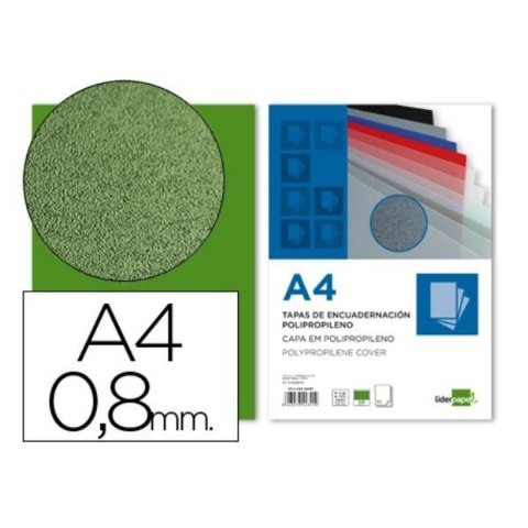 Zestaw pokrywek Liderpapel TE22 Karton Kolor Zielony (50 Sztuk)