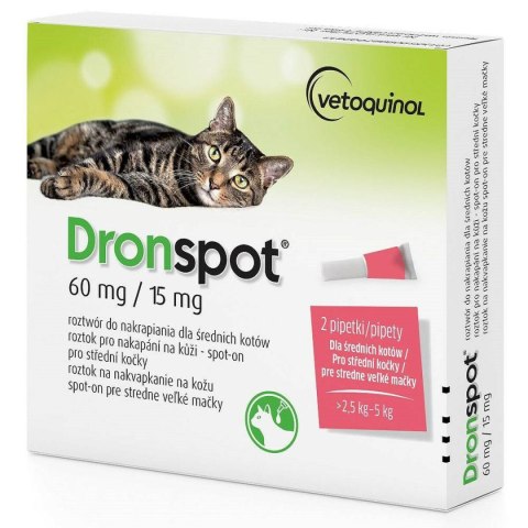 Przeciwpasożytnicze Vetoquinol Dronspot 70 g 2 Sztuk