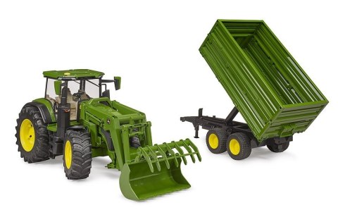 Traktor John Deere 7R 350 z ładowaczem czołowym i przyczepą 2-osiową 03155 BRUDER