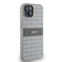 DKNY DKHCP14SPRTHSLE iPhone 14 / 15 / 13 6.1" beżowy/beige hardcase Leather Mono Stripe & Metal Logo