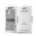 DKNY DKHCP14SPRTHSLE iPhone 14 / 15 / 13 6.1" beżowy/beige hardcase Leather Mono Stripe & Metal Logo
