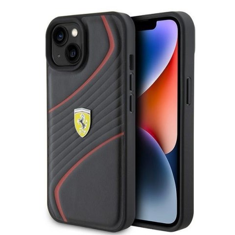 Ferrari FEHCP15SPTWK iPhone 15 / 14 / 13 6.1" czarny/black hardcase Twist Metal Logo