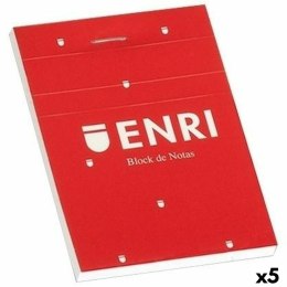 Notes z Nadrukiem ENRI Czerwony A4 80 Kartki 4 mm (5 Sztuk)
