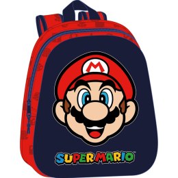 Plecak dziecięcy 3D Super Mario Czerwony Granatowy 27 x 33 x 10 cm