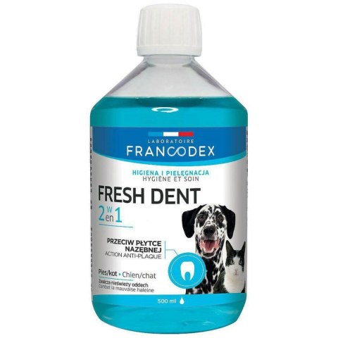 Płyn do Płukania Ust Francodex Fresh dent 500 ml Kot Pies