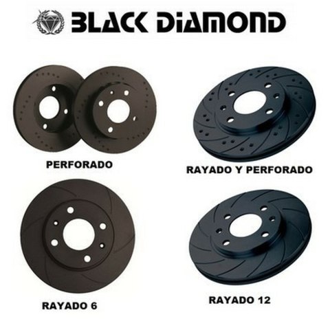 Tarcze Hamulcowe Black Diamond BDKBD1863CD Wiercenie Solid Tylni