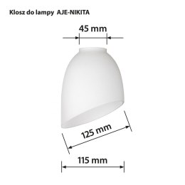 Abażur do Lamp Activejet BENITA Biały Szkło 26 x 12 x 12,5 cm
