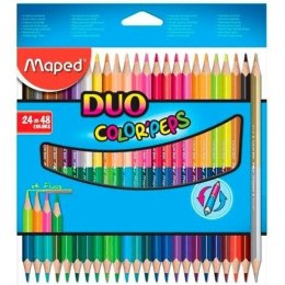 Kredki Maped Duo Color' Peps	 Wielokolorowy 24 Części Podwójny punkt (12 Sztuk)