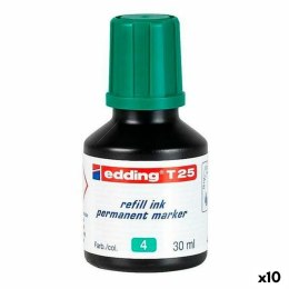 Uzupełniający tusz Edding T25 Marker permanentny Kolor Zielony 30 ml (10 Sztuk)