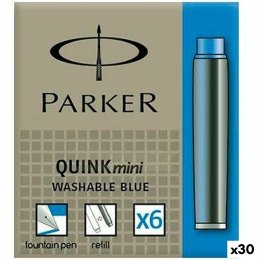 Wkład do atramentu do pióra Parker Quink Mini 6 Części Niebieski (30 Sztuk)