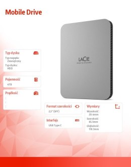 Dysk przenośny 4TB USB-C STLP4000400