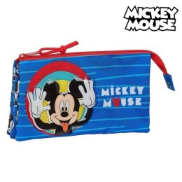 Piórnik Potrójny Mickey Mouse Me time Czerwony Niebieski 22 x 12 x 3 cm