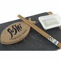 Zestaw do Sushi DKD Home Decor Czarny Naturalny Ceramika Bambus Plastikowy Deska Orientalny 30 x 15 x 4 cm (9 Części)